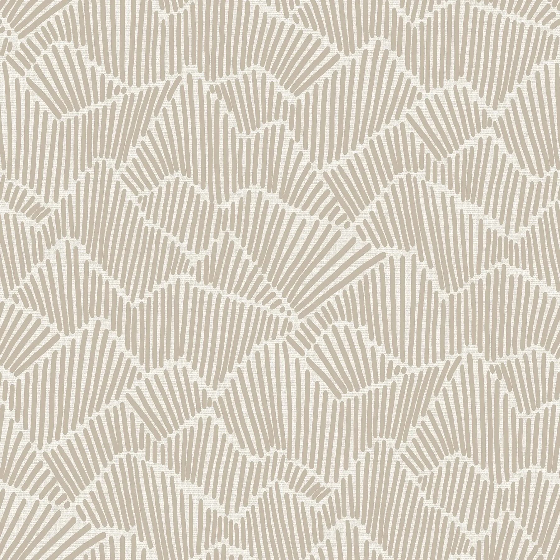 NuWallpaper Egypt Sherrod 216-in x 20.5-in Beige Ridge & Valley Peel & Stick Wallpaper | Modern Geometric Design