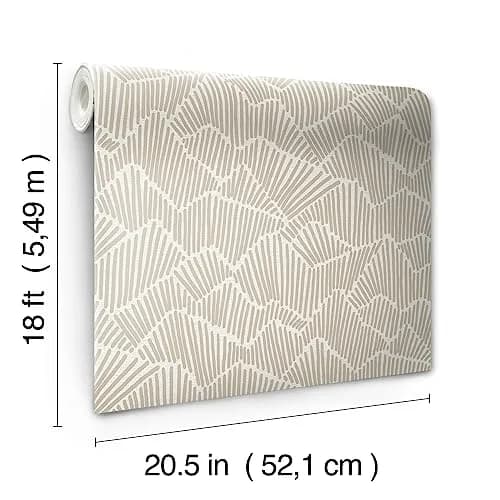NuWallpaper Egypt Sherrod 216-in x 20.5-in Beige Ridge & Valley Peel & Stick Wallpaper | Modern Geometric Design thumbnail 6