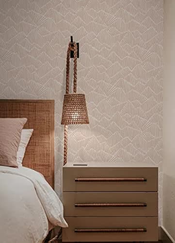 Egypt Sherrod 216-in x 20.5-in Clay Ridge & Valley Peel & Stick Wallpaper | Modern Geometric Design thumbnail 3