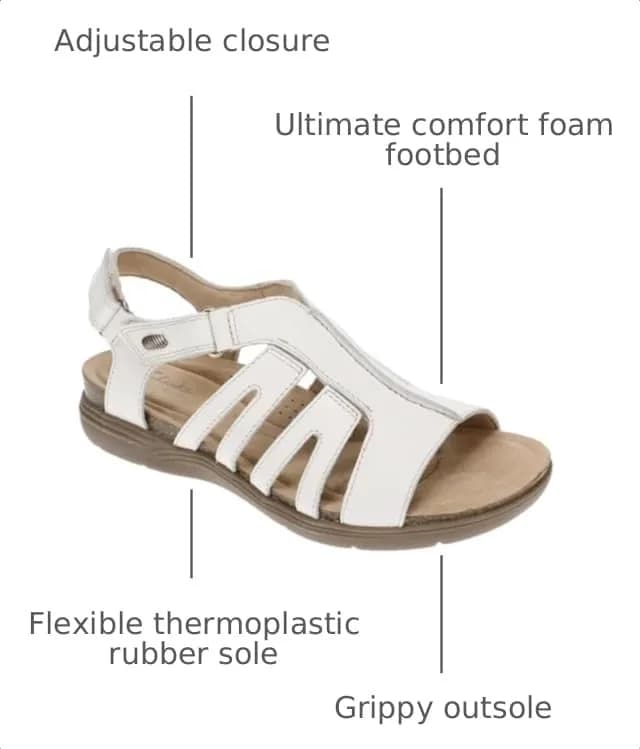 Clarks Women's April Belle Flat Sandal, White Leather, 8.5 Medium US | Casual Open Toe Flat thumbnail 4