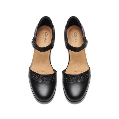 Clarks Collection Emily 2 Ketra Black Leather Pump 55mm (2.2 inch) Heel | Ultimate Comfort Foam Footbed thumbnail 7