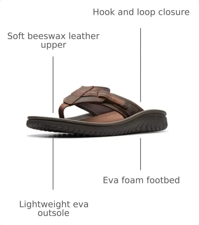 Clarks Collection Wesley Sun Flip-Flop Beeswax Leather 14 Medium US (400g / 14oz) thumbnail 4