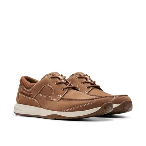 Clarks Collection Men's Sailview Lace Boat Shoe Light Tan Nubuck 24.1 cm (9.5 in) | Nautical Comfort for Indian Summers thumbnail 5