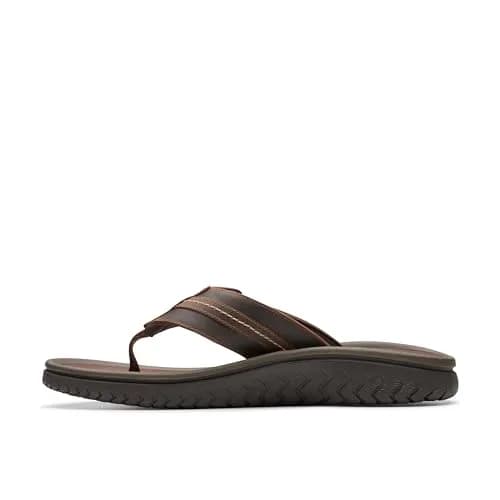 Clarks Collection Men's Wesley Sun Flip-Flop Beeswax Leather 27.5 cm (10 US Medium) | Classic Leather Flip-Flop for Everyday Wear thumbnail 5