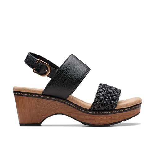 Clarks Seannah Step Wedge Sandal | 2.55-inch Block Heel, Leather, Medium US 6.5 | Comfortable & Trendy thumbnail 4