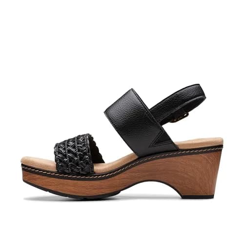 Clarks Seannah Step Wedge Sandal | 2.55-inch Block Heel, Leather, Medium US 6.5 | Comfortable & Trendy thumbnail 5