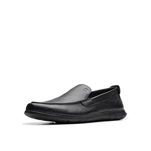 Clarks Collection Men's Flexway Step Moccasin, Black Leather, 11.5 Wide (29.2cm / 11.5 US Wide) thumbnail 1