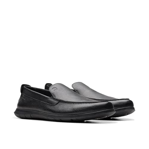 Clarks Collection Men's Flexway Step Moccasin, Black Leather, 11.5 Wide (29.2cm / 11.5 US Wide) thumbnail 5