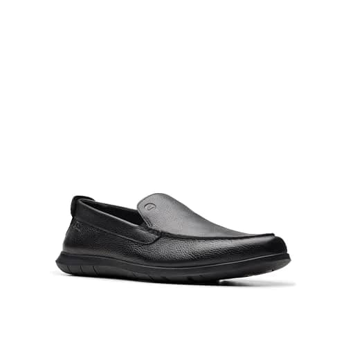 Clarks Collection Men's Flexway Step Moccasin, Black Leather, 11.5 Wide (29.2cm / 11.5 US Wide) thumbnail 8