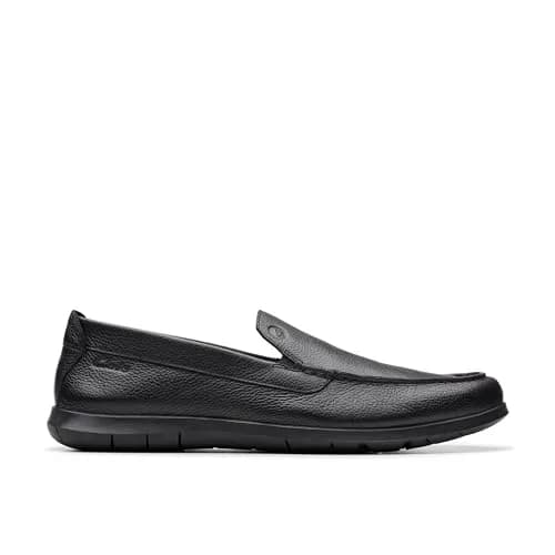 Clarks Collection Men's Flexway Step Moccasin, Black Leather, 11.5 Wide (29.2cm / 11.5 US Wide) thumbnail 2