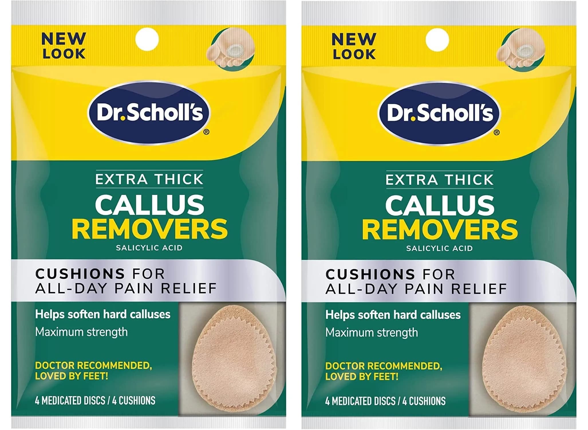 Dr. Scholl's Extra Thick Callus Remover Pads 4ct (Pack of 2) | Medicated Discs for Pain Relief - main product image