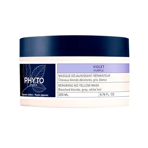 PHYTO Purple Repairing Hair Mask for Gray, White & Bleached Blonde Hair | Deep Hydration & Brass-Neutralizing | Sulfate-Free | Made in France | 6.76 fl oz thumbnail 1