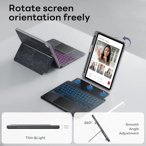 OPAKIT Magnetic Detachable Keyboard Case for iPad Air 13-inch M2 2024 | Wireless Keyboard Cover with Multi-Touch Trackpad & 7-Color Backlit thumbnail 7