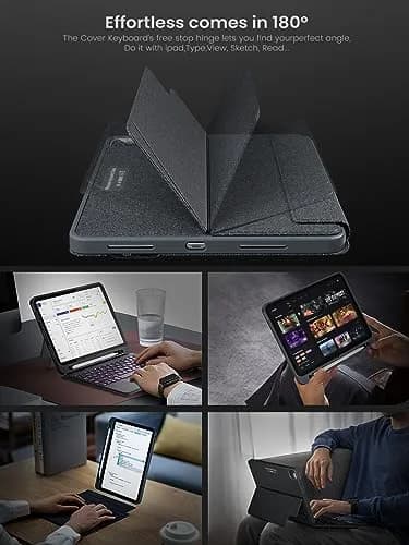 OPAKIT Magnetic Detachable Keyboard Case for iPad Air 13-inch M2 2024 | Wireless Keyboard Cover with Multi-Touch Trackpad & 7-Color Backlit thumbnail 9