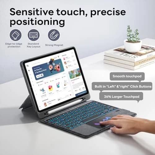 OPAKIT Magnetic Detachable Keyboard Case for iPad Air 13-inch M2 2024 | Wireless Keyboard Cover with Multi-Touch Trackpad & 7-Color Backlit thumbnail 3