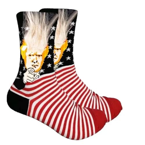 T Legend President Donald Hair MAGA Socks for Men & Women | Novelty Christmas & Gag Gifts (7-14 US Size) thumbnail 6