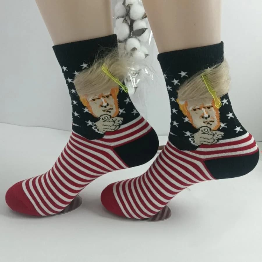 T Legend President Donald Hair MAGA Socks for Men & Women | Novelty Christmas & Gag Gifts (7-14 US Size) thumbnail 9