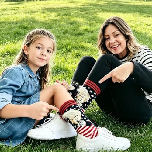T Legend President Donald Hair MAGA Socks for Men & Women | Novelty Christmas & Gag Gifts (7-14 US Size) thumbnail 2