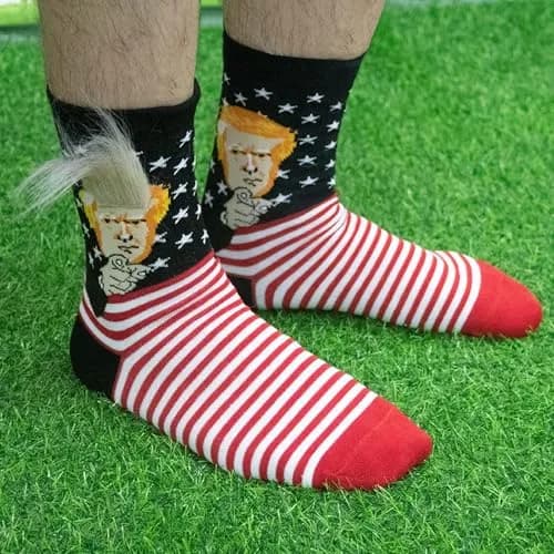 T Legend President Donald Hair MAGA Socks for Men & Women | Novelty Christmas & Gag Gifts (7-14 US Size) thumbnail 3