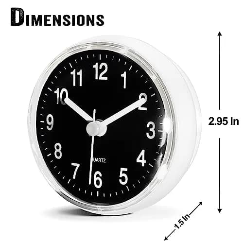 Betus Waterproof Bathroom Shower Clock with Large Suction Cup - Silent, Water Proof, Battery Operated Wall Clock for Toilet, Kitchen, Bedroom (Black) | Easy Setup Analog Clock thumbnail 5