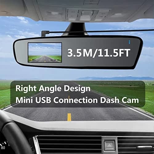 Maixbomr 90 Degree Mini USB Power Cord 3.5m (11.5ft) | Left Angle Charging Cable for Dash Cams & Devices thumbnail 5