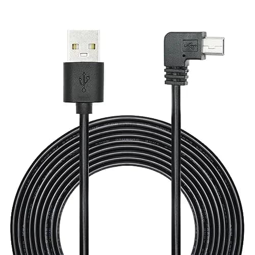 Maixbomr 90 Degree Mini USB Power Cord 3.5m (11.5ft) | Left Angle Charging Cable for Dash Cams & Devices thumbnail 1