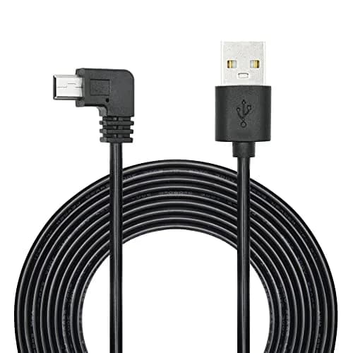 Maixbomr 11.5ft Right Angle Mini USB Power Cable | 1.5A Fast Charging for Dash Cams & GPS thumbnail 1