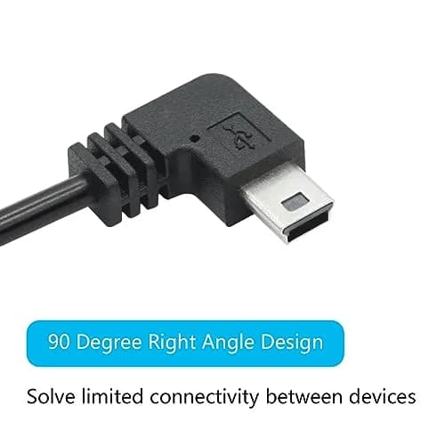 Maixbomr 11.5ft Right Angle Mini USB Power Cable | 1.5A Fast Charging for Dash Cams & GPS thumbnail 4