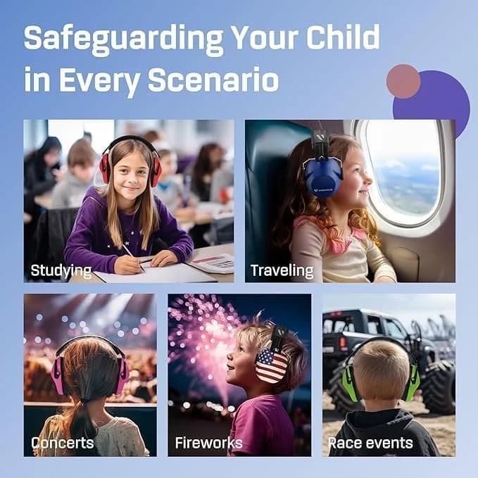 Vanderfields Kids Noise Canceling Headphones - 240g (8.5 oz) - Dinosaur Club Pattern | Certified Hearing Protection Earmuffs thumbnail 5