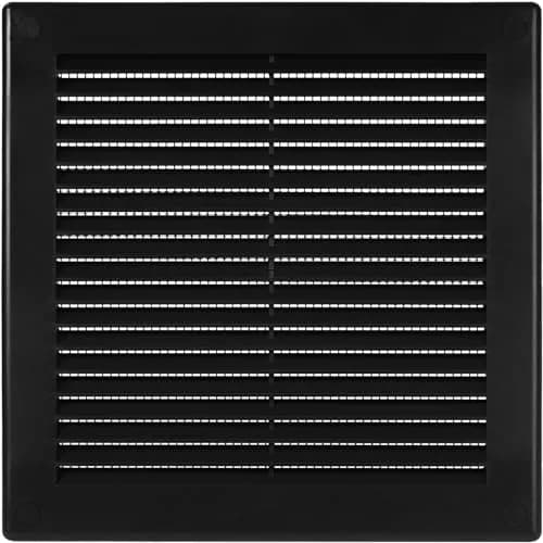 Vent Systems 6" x 6" Black Plastic Soffit Vent Cover | Durable Square Air Vent with Mesh Screen (70-120c) thumbnail 1