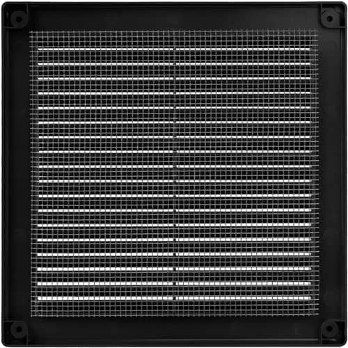 Vent Systems 6" x 6" Black Plastic Soffit Vent Cover | Durable Square Air Vent with Mesh Screen (70-120c) thumbnail 6