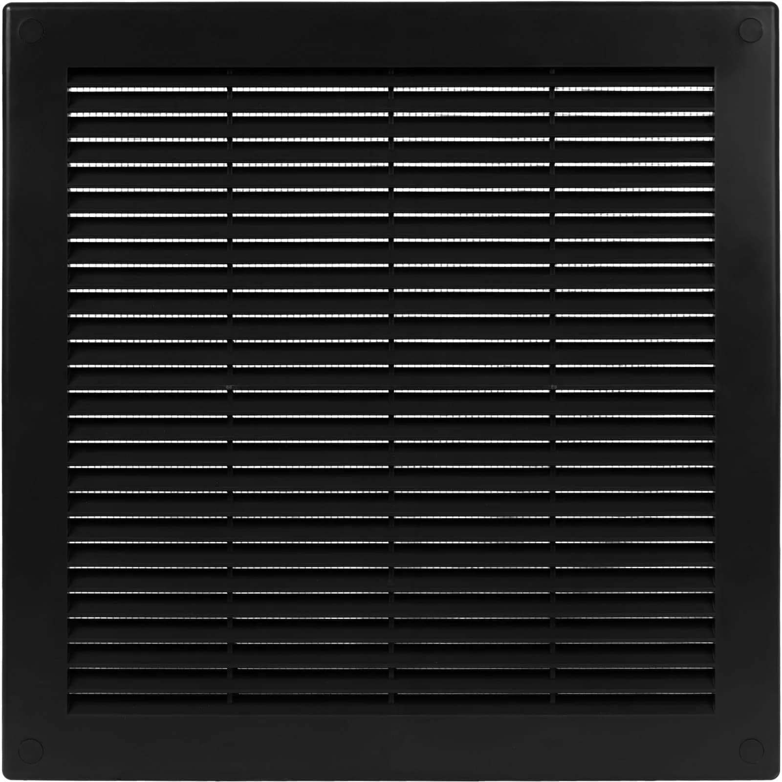 Vent Systems 6" x 6" Black Plastic Soffit Vent Cover | Durable Square Air Vent with Mesh Screen (70-120c) — Black