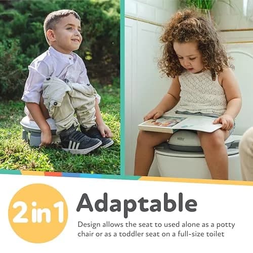 Nuby On-The-Go Portable Potty | Compact Toddler Travel Toilet Seat with Disposable Liners thumbnail 5