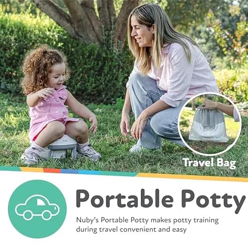 Nuby On-The-Go Portable Potty | Compact Toddler Travel Toilet Seat with Disposable Liners thumbnail 3