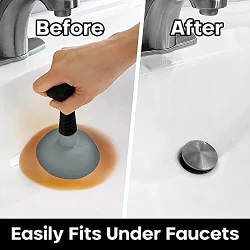 Plungeroo Sink Plunger, Powerful Mini Plunger with Short Handle, Easy-to-Use Small Unclogging Tool for Bathroom Drains, Shower, Bathtub, Toilet, RV and Kitchen Sink, Gray, (6.1 x 4.2 x 2.9 Inch) thumbnail 3