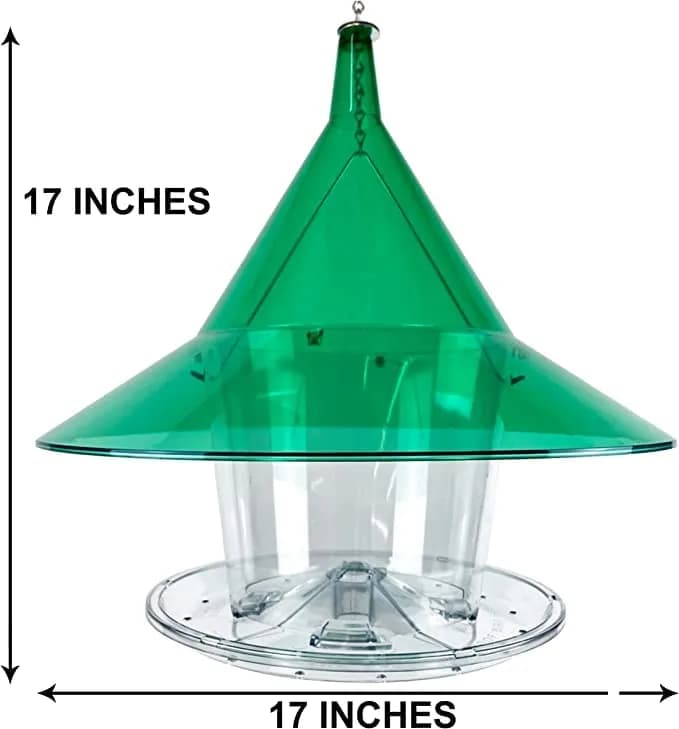 Sky Cafe Squirrel Proof Bird Feeder for Outside - Large, 17 in. Diameter, 1.5 Gallon Capacity | Durable, Made in USA thumbnail 10