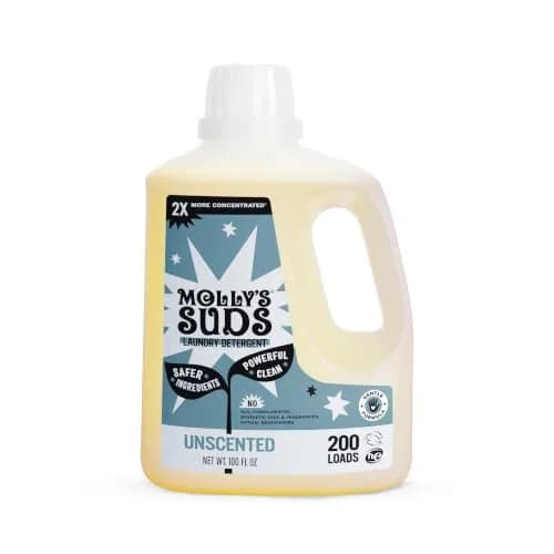 Molly's Suds Liquid Laundry Detergent 100 Fl Oz | Unscented, Sensitive Skin Friendly, 200 Loads thumbnail 1