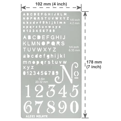 Aleks Melnyk No.422 Metal Stencil, Tiny Letters, 10.2cm x 17.8cm | Durable Metal Template for Bullet Journaling thumbnail 4