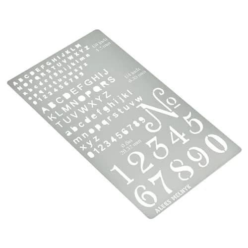 Aleks Melnyk No.422 Metal Stencil, Tiny Letters, 10.2cm x 17.8cm | Durable Metal Template for Bullet Journaling thumbnail 2