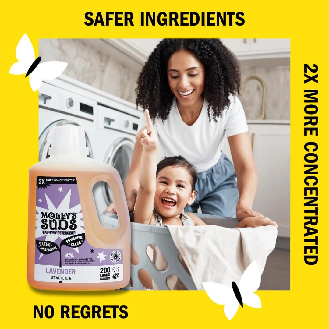 Molly's Suds Lavender Liquid Laundry Detergent, 200 Loads | Sensitive Skin, HE Compatible - view 3