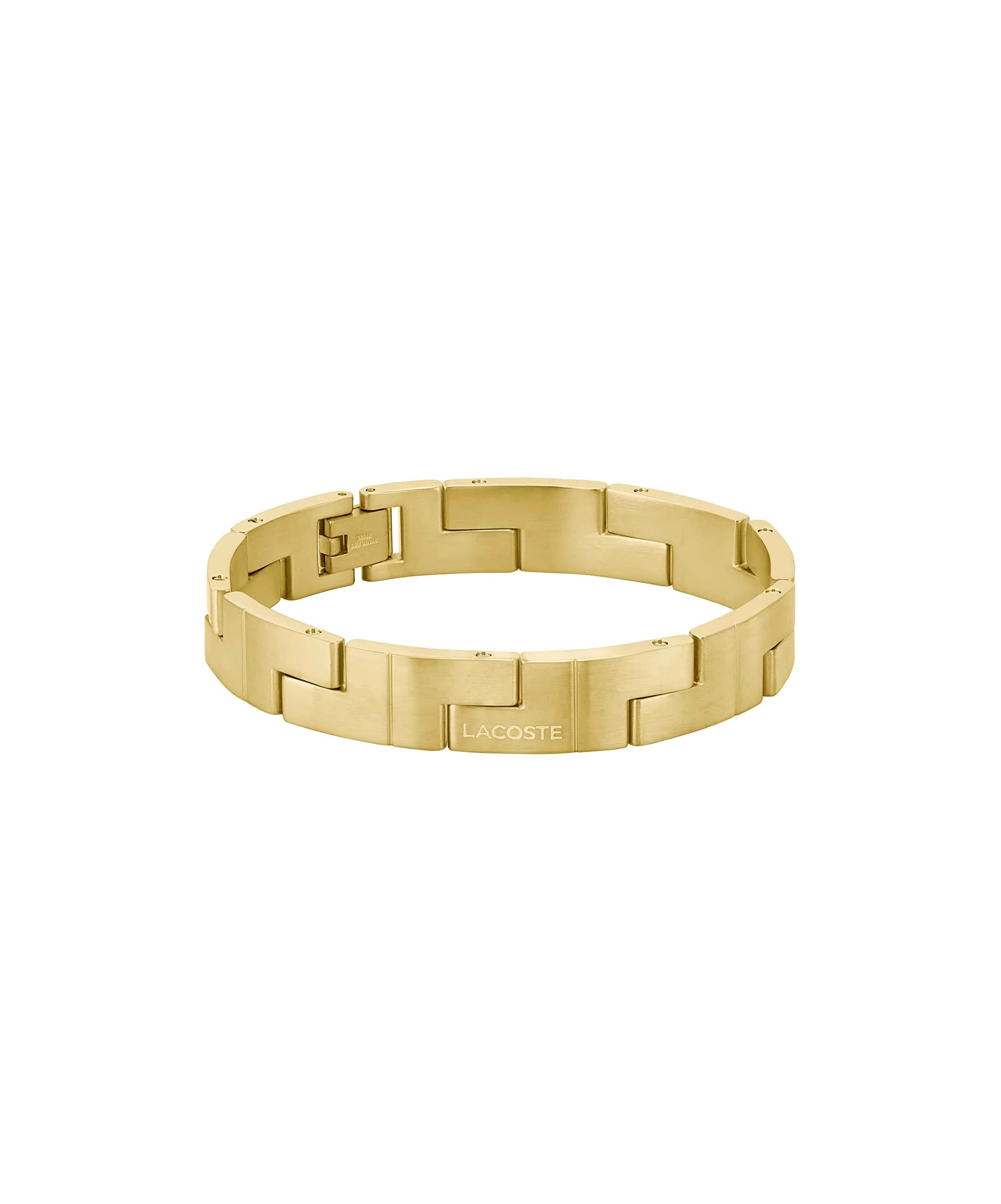 Lacoste Jewelry Catena Men's Ionic Plated Thin Gold Steel Link Bracelet | Modern Minimalist Design, 190mm Fit - main product image