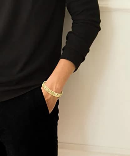 Lacoste Jewelry Catena Men's Ionic Plated Thin Gold Steel Link Bracelet | Modern Minimalist Design, 190mm Fit thumbnail 2