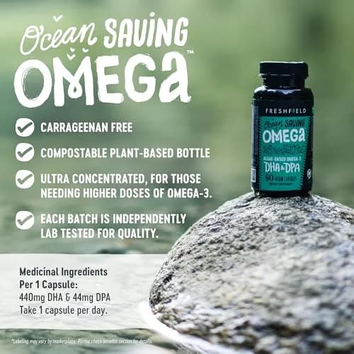 Freshfield Omega 3 DHA Supplements Algae Oil Softgels 60 Count (180g) | Brain & Heart Health Support thumbnail 4