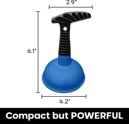 Plungeroo Sink Plunger Blue | Compact Unclogging Tool for Bathroom Drains (6.1 x 4.2 x 2.9 Inch) thumbnail 2