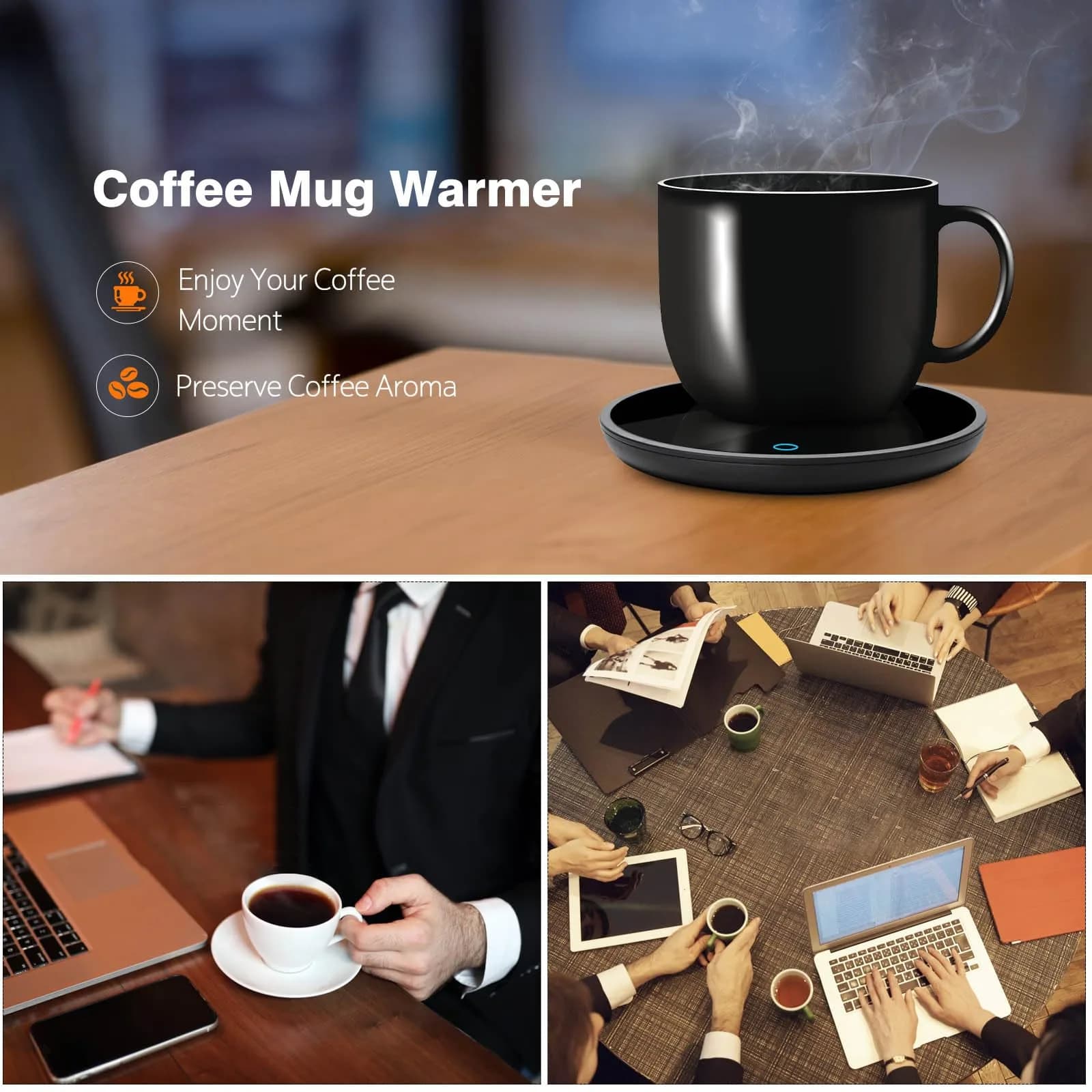 Lesipee Electric Mug Warmer with 2 Temp Settings | Keeps Drinks Warm for 8 Hours - view 6