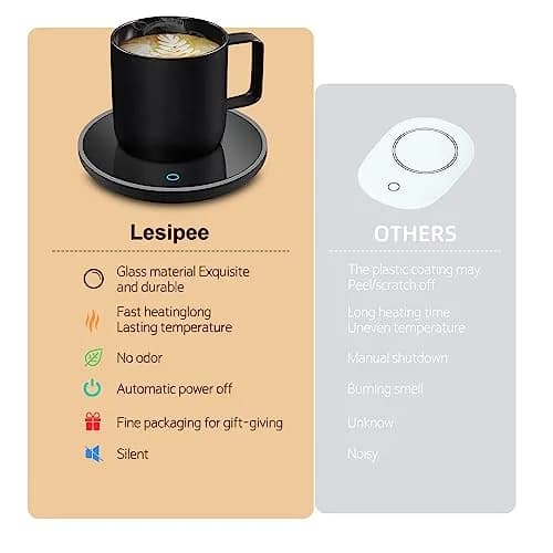 Lesipee Electric Mug Warmer with 2 Temp Settings | Keeps Drinks Warm for 8 Hours thumbnail 7