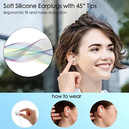 Hmusic Sleep Earphones USB C Wired Sleep Headphones with Noise Isolation & Mic (White, 2g) | Lightweight In-Ear Design for Side Sleepers thumbnail 4