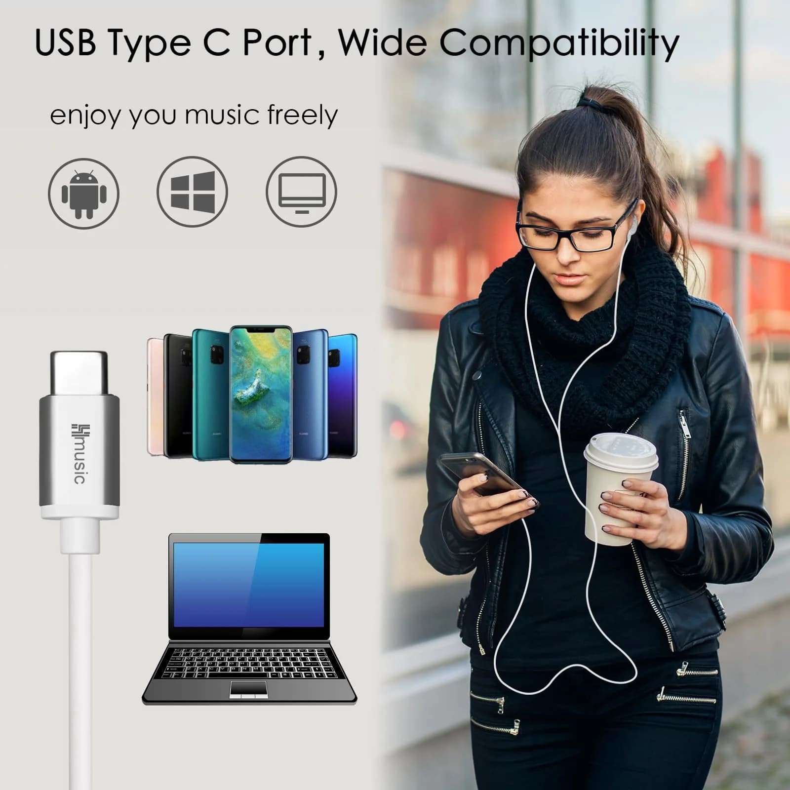 Hmusic Sleep Earphones USB C Wired Sleep Headphones with Noise Isolation & Mic (White, 2g) | Lightweight In-Ear Design for Side Sleepers - view 6