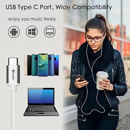 Hmusic Sleep Earphones USB C Wired Sleep Headphones with Noise Isolation & Mic (White, 2g) | Lightweight In-Ear Design for Side Sleepers thumbnail 6