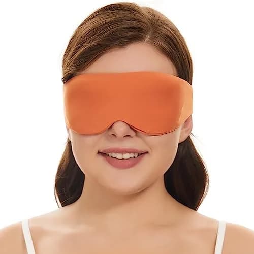ALASKA BEAR Side Sleeper Sleep Mask | 100% Blackout, Patented, Tangerine | Ultra-Soft, Breathable Foam thumbnail 1